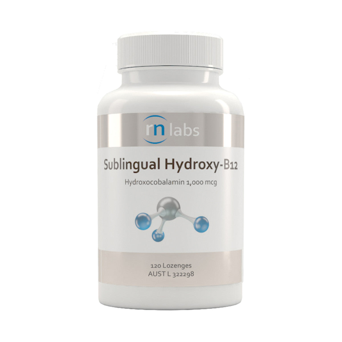 image of RN Labs Sublingual Hydroxy-B12 Lozenges 120t on white background