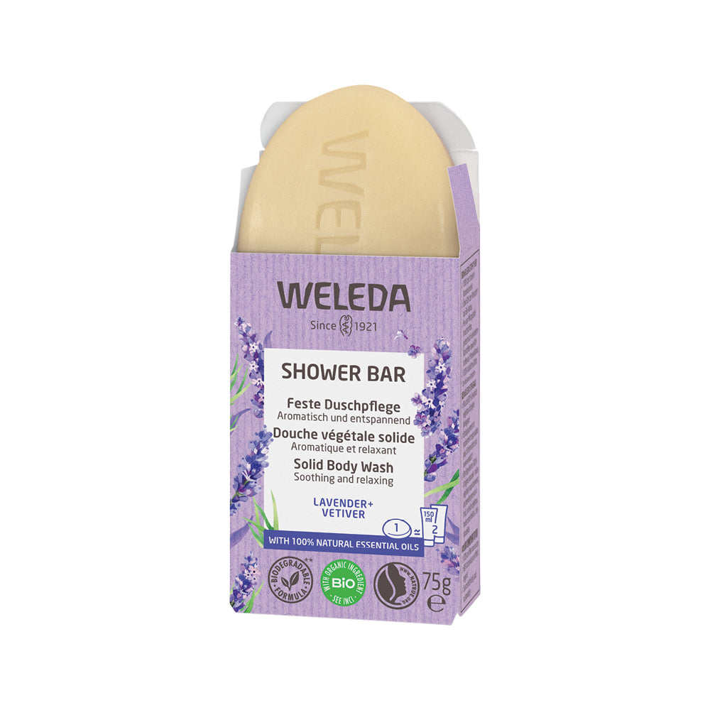 image of Weleda Shower Bar Lavender + Vetiver on white background