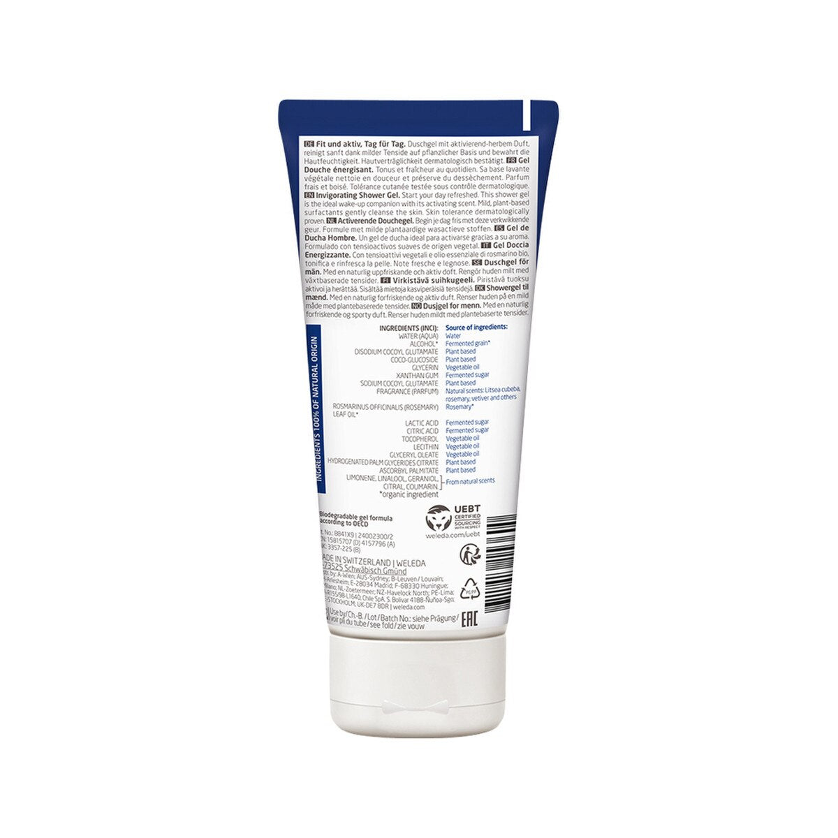 image of Weleda For Men Active Fresh Invigorating Shower Gel 200ml on white background
