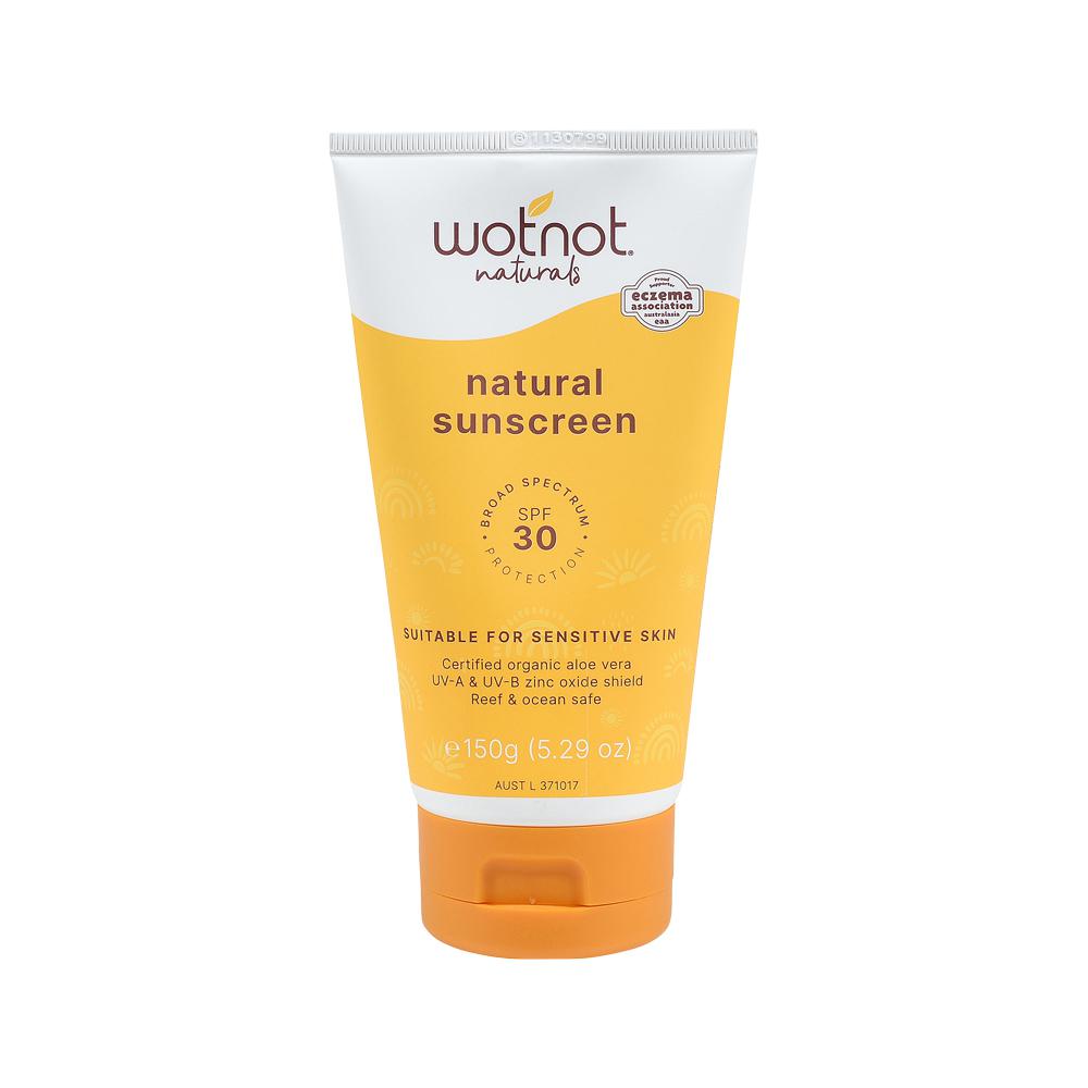 image of Wotnot Natural Sunscreen 30 SPF 150g on white background