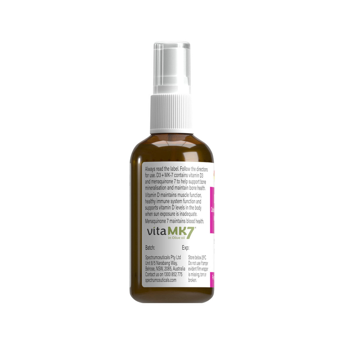 image of Spectrumceuticals D3 + MK-7 Spray Oral Liquid 50ml on white background