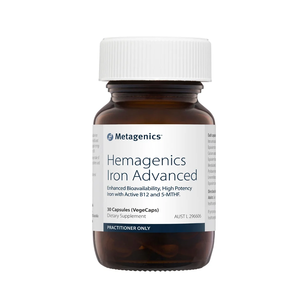 image of Metagenics Hemagenics Iron Advanced 30c on white background