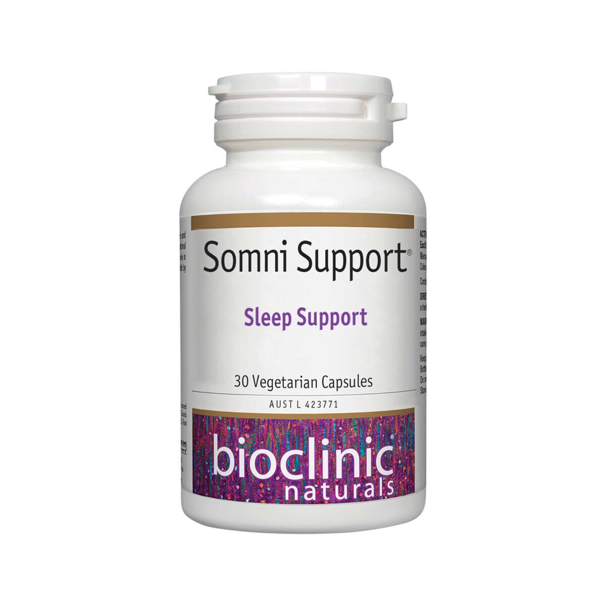 image of Bioclinic Naturals Somni Support (Sleep Support) 30vc on whitebackground