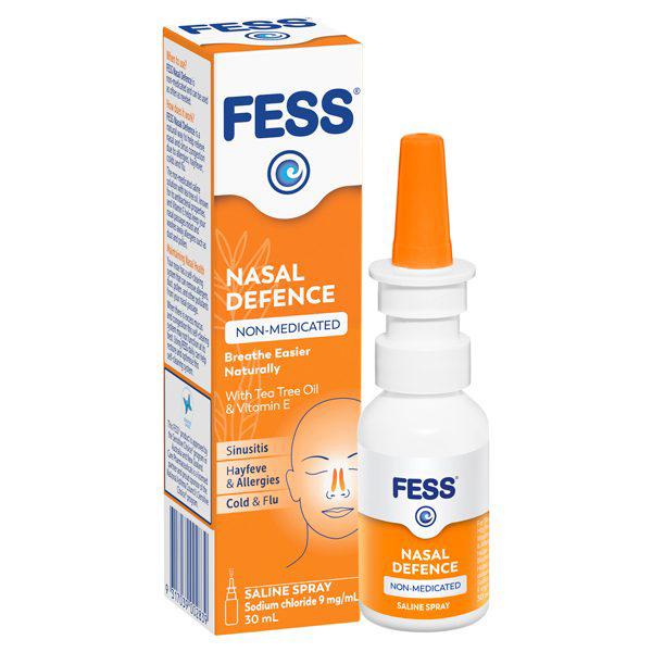 FESS Nasal Defence 30ml nasal spray and packaging on a white background