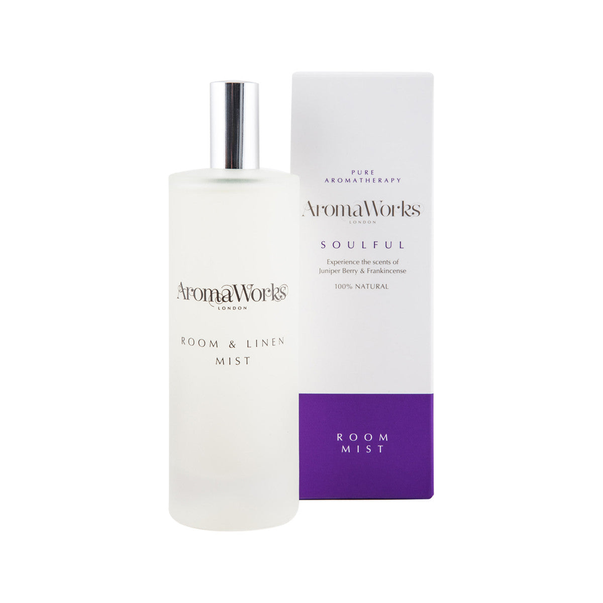 image of AromaWorks Room & Linen Mist Soulful 100ml on white background