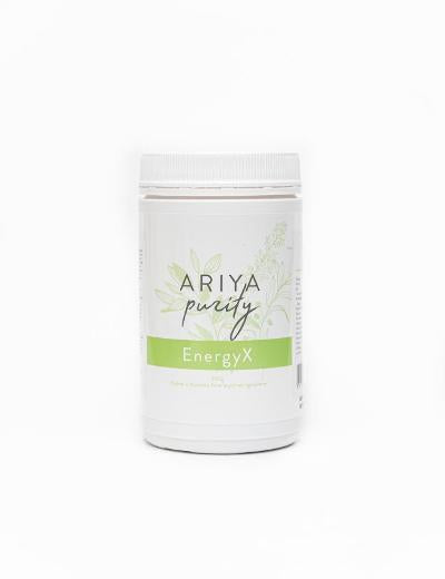 White container labeled 'Ariya purity EnergyX' on a white background