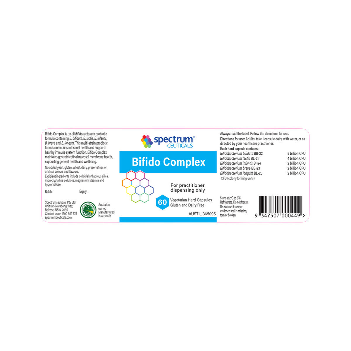 image of Spectrumceuticals Bifido Complex 60c on white background