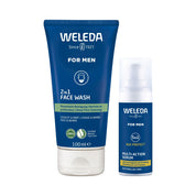 image of weleda for men face care essentials gift pack on white background.