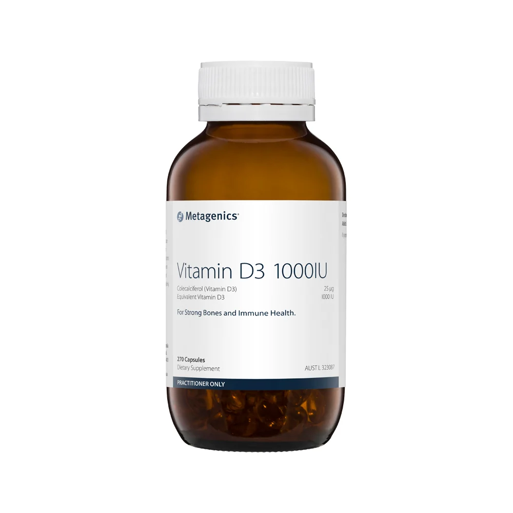 image of Metagenics Vitamin D3 1000IU 270c on white background