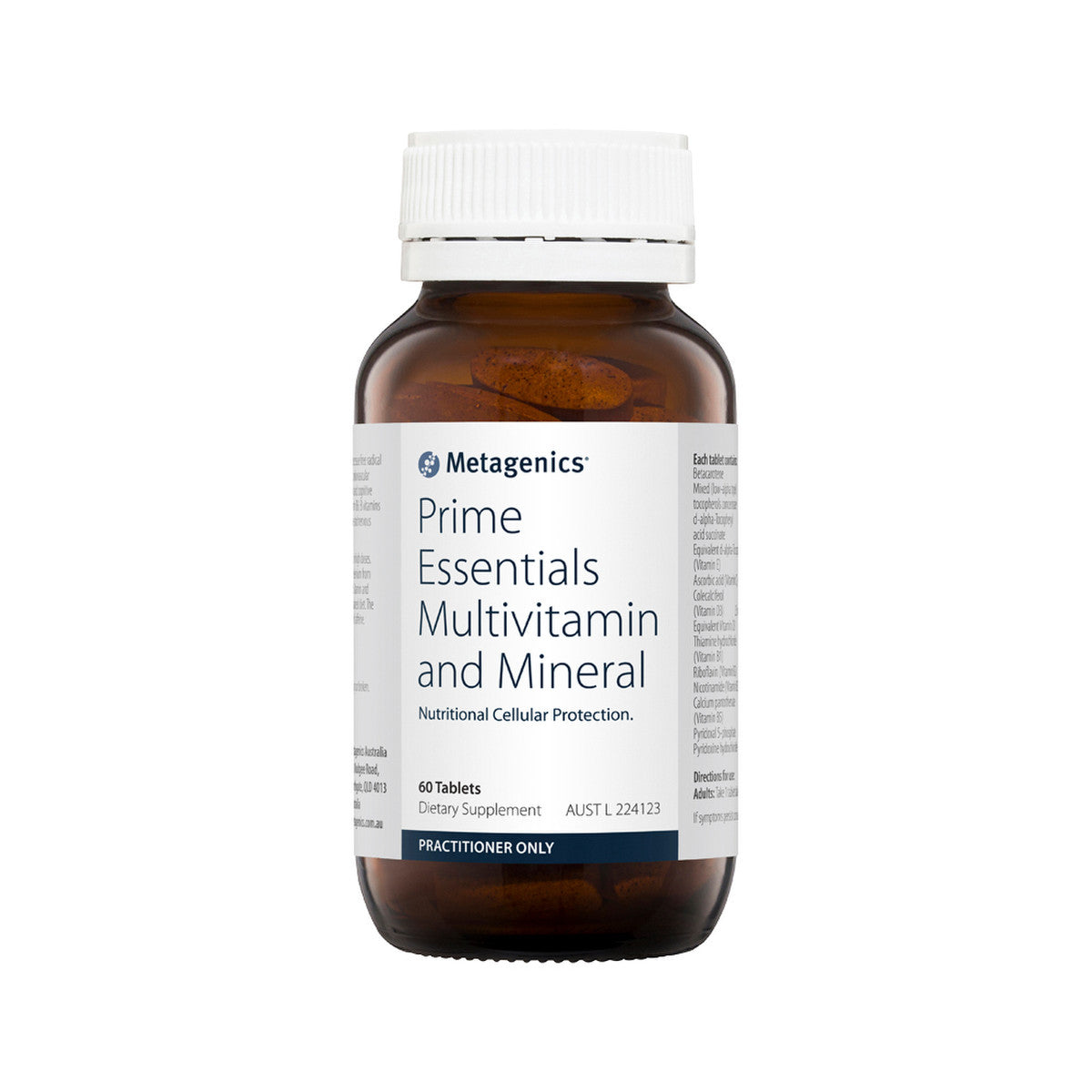 image of Metagenics Prime Essentials 60t
 on white background