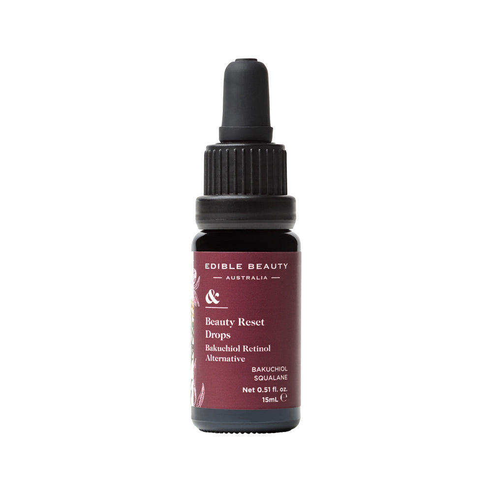 image of Edible Beauty Australia & Beauty Reset Drops 15ml with white background 
