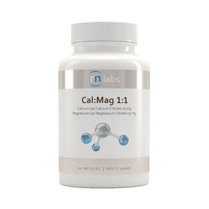 RN Labs Cal Mag 1:1 60 capsules — balanced calcium and magnesium supplement
