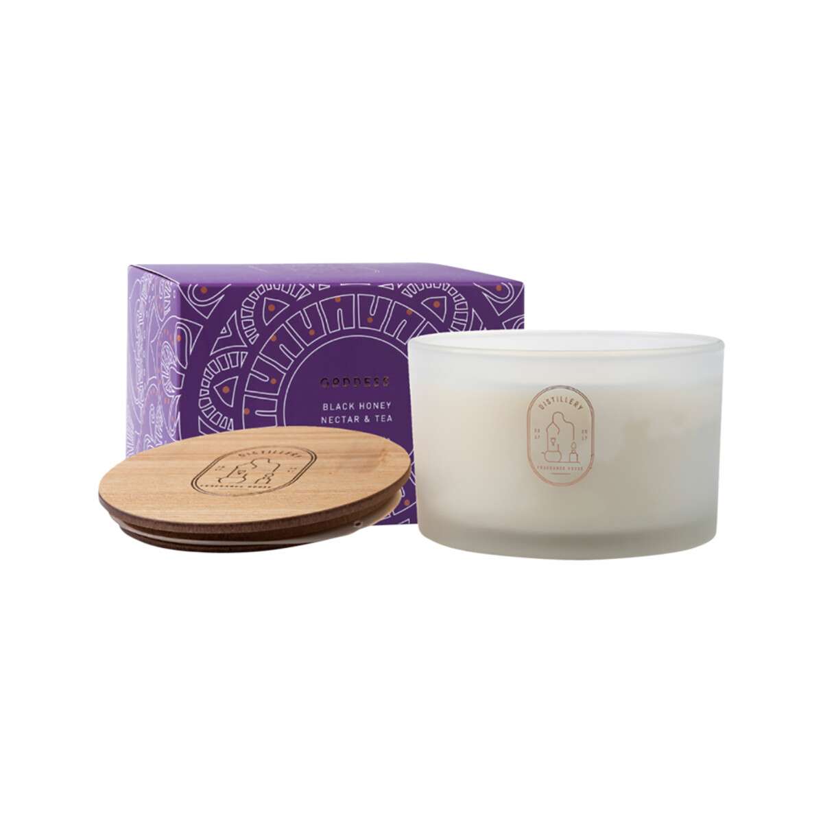 image of Distillery Fragrance House Soy Candle Goddess (Black Honey Nectar & Tea) 450g on white background