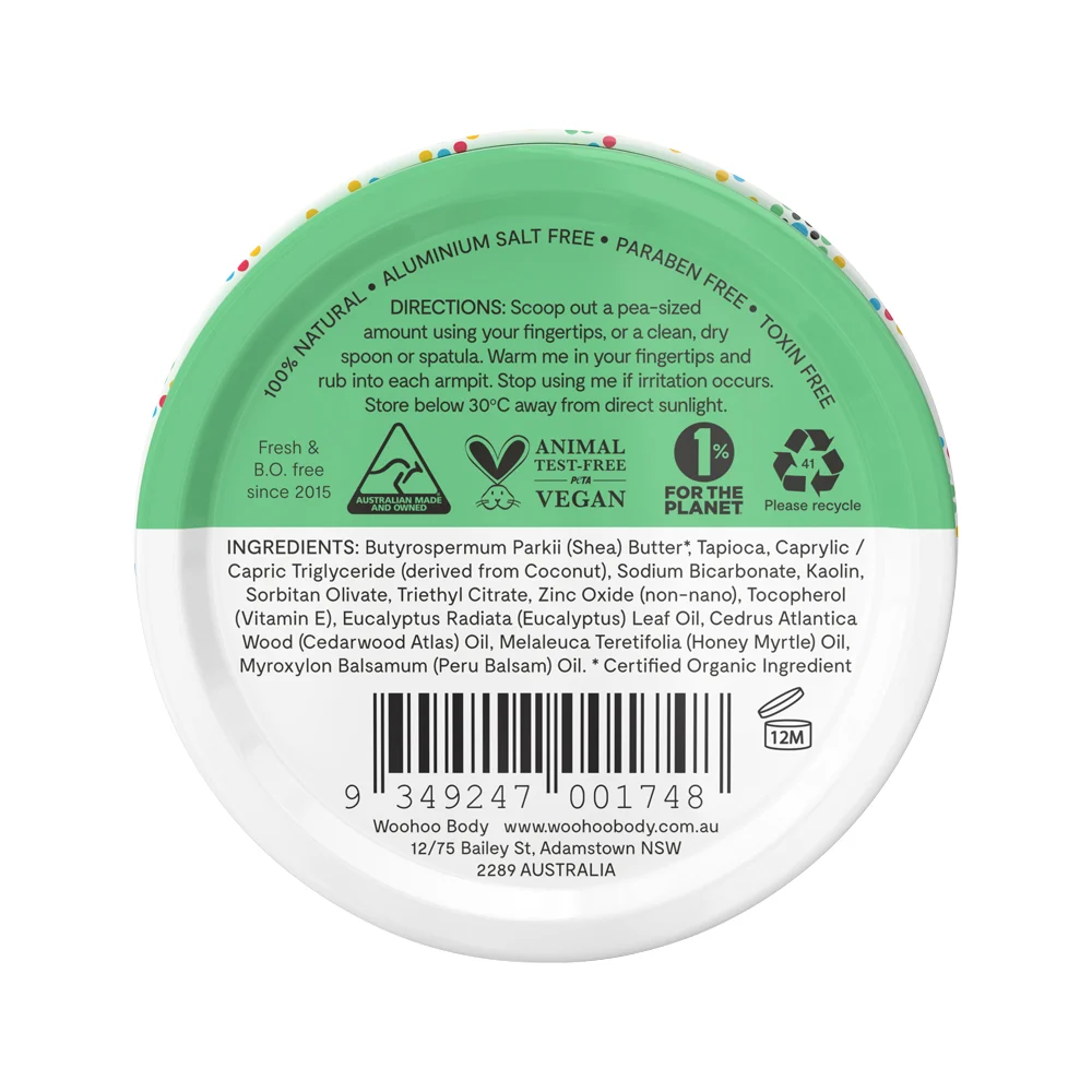 image of Woohoo Deodorant Paste Wild (Extra Strength Unisex) Tin 60g on white background