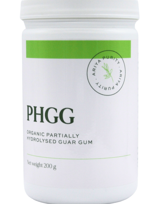 image of Ariya Purity Partially Hydrolyzed Guar Gum (PHGG) 200gm on white background 