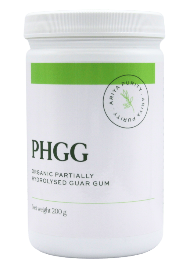 image of Ariya Purity Partially Hydrolyzed Guar Gum (PHGG) 200gm on white background 