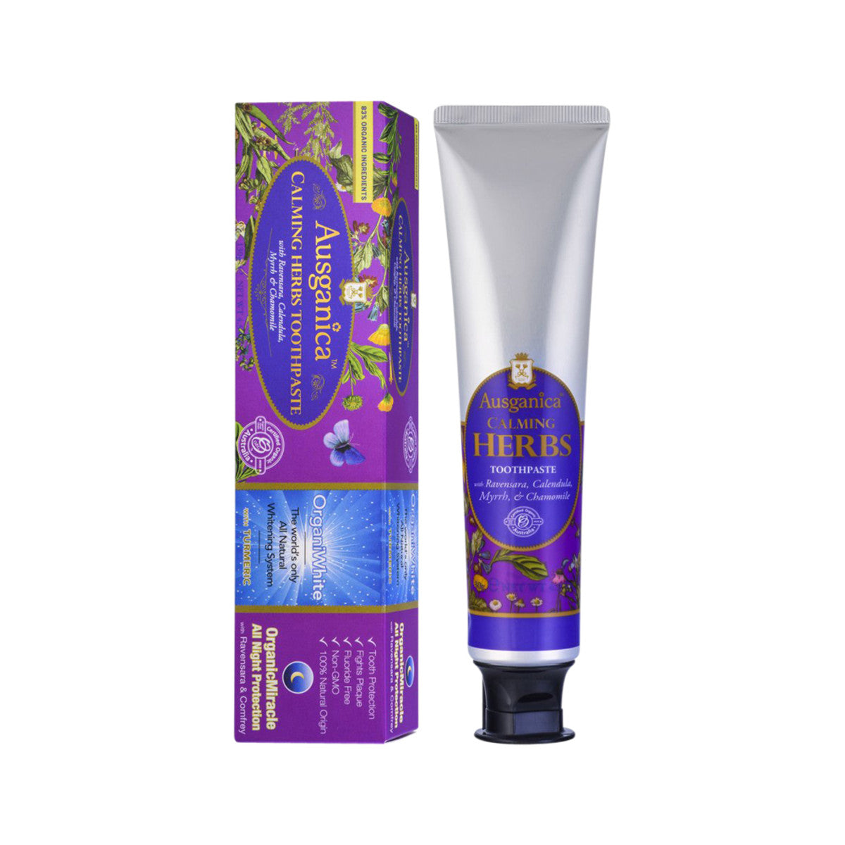 image of Ausganica Organic Calming Herbs Toothpaste 130g on white background
