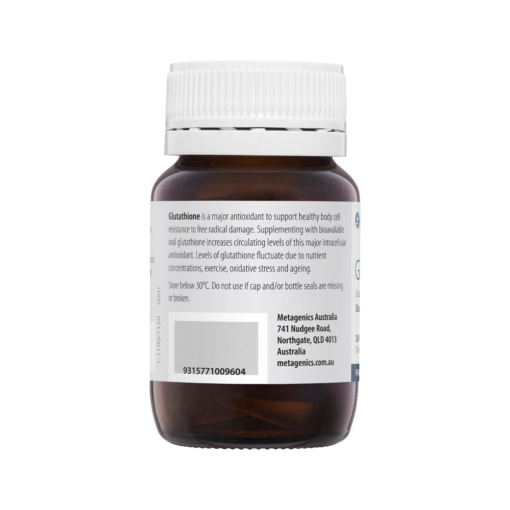 image of Metagenics Glutathione 250mg 30c on white background