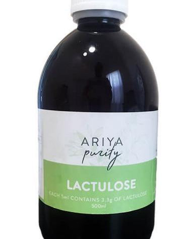 Bottle of Ariya Purity Lactulose on a white background