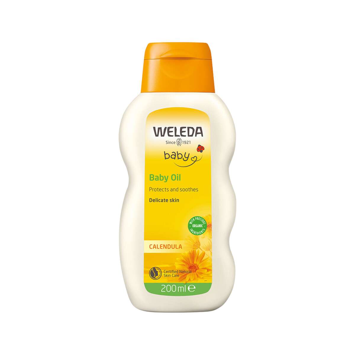 image of Weleda Baby Organic Baby Oil Calendula 200ml on white background