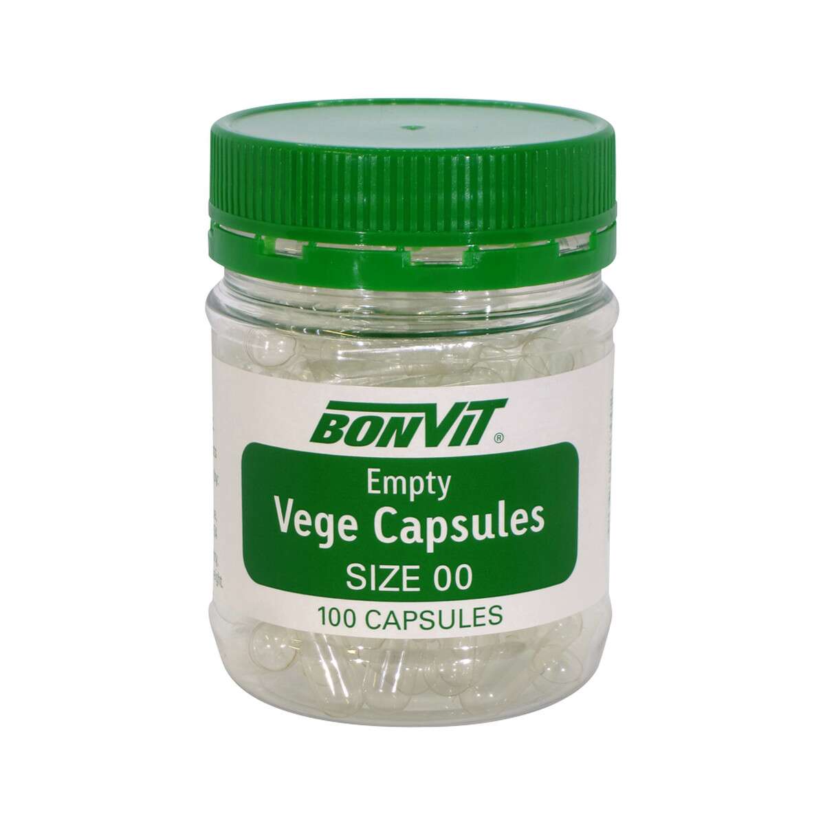 image of Bonvit Empty Vege Capsules Size '00' 100c on white background 