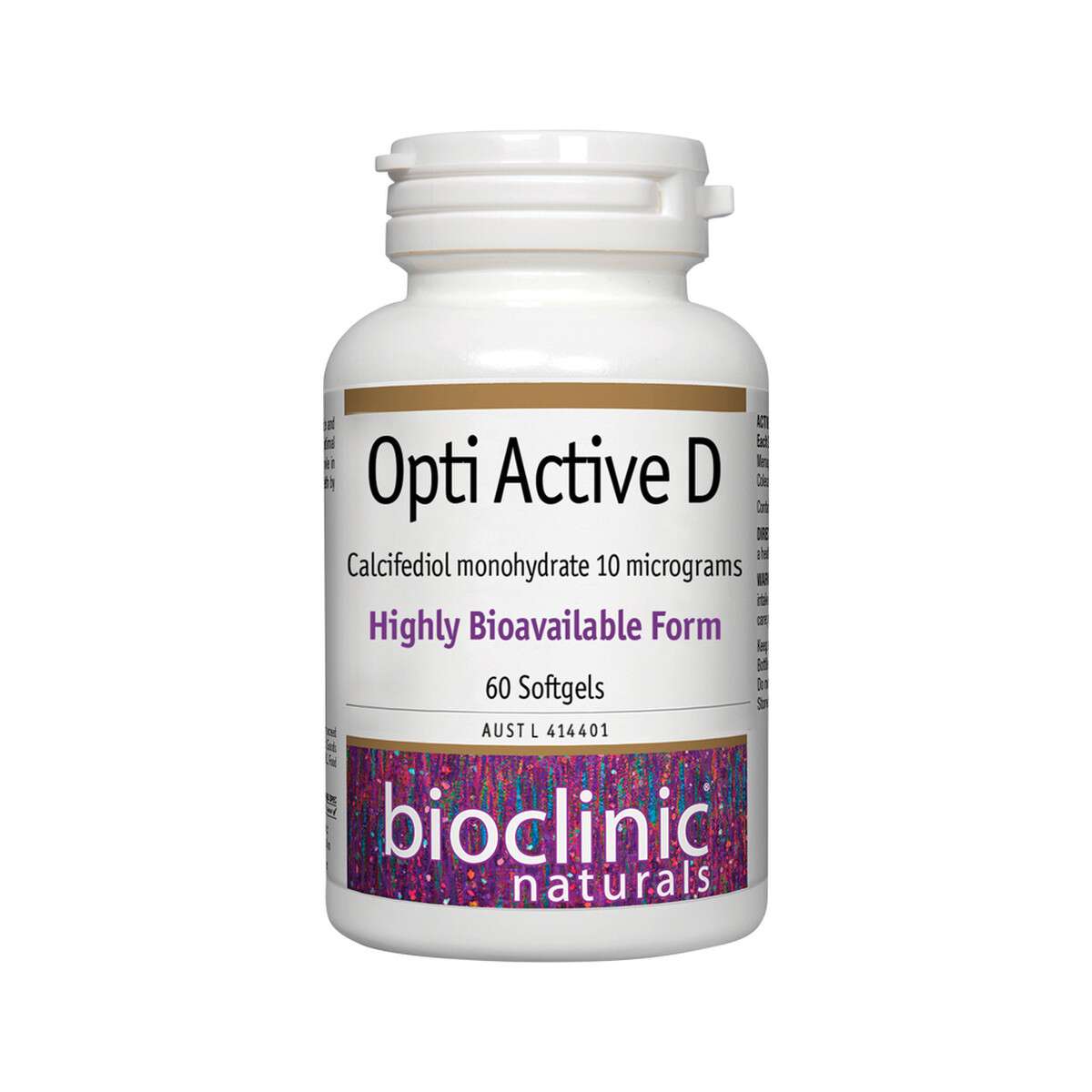 image of Bioclinic Naturals Opti Active D Softgels 60c on white background