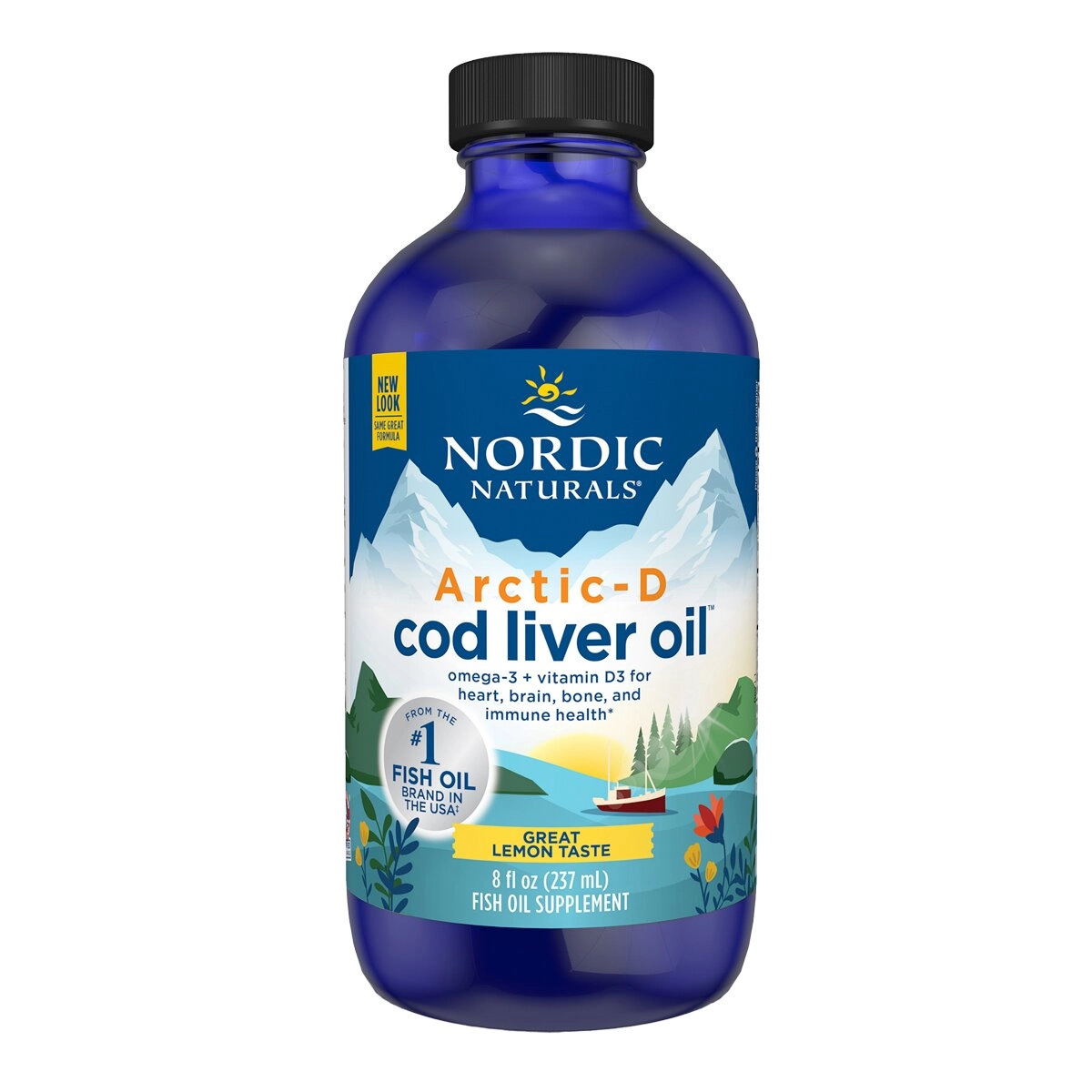 image of Nordic Naturals Arctic-D Cod Liver Oil on white background