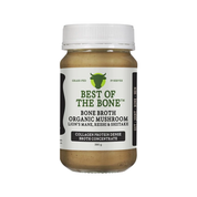 image of Best of the Bone Bone Broth Beef Concentrate Healing Mushrooms Organic Lions Mane Reishi Shiitake 390g on white background