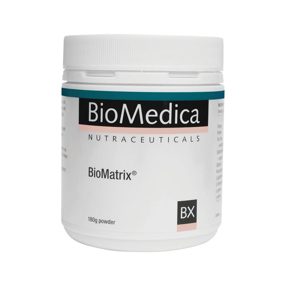 image of BioMedica Nutraceuticals BioMatrix Powder 180g on white background