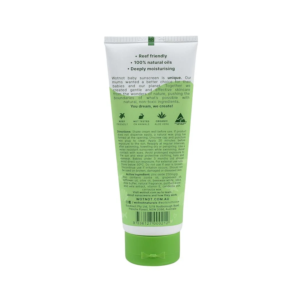 image of Wotnot Natural Sunscreen 30 SPF 100g on white background
