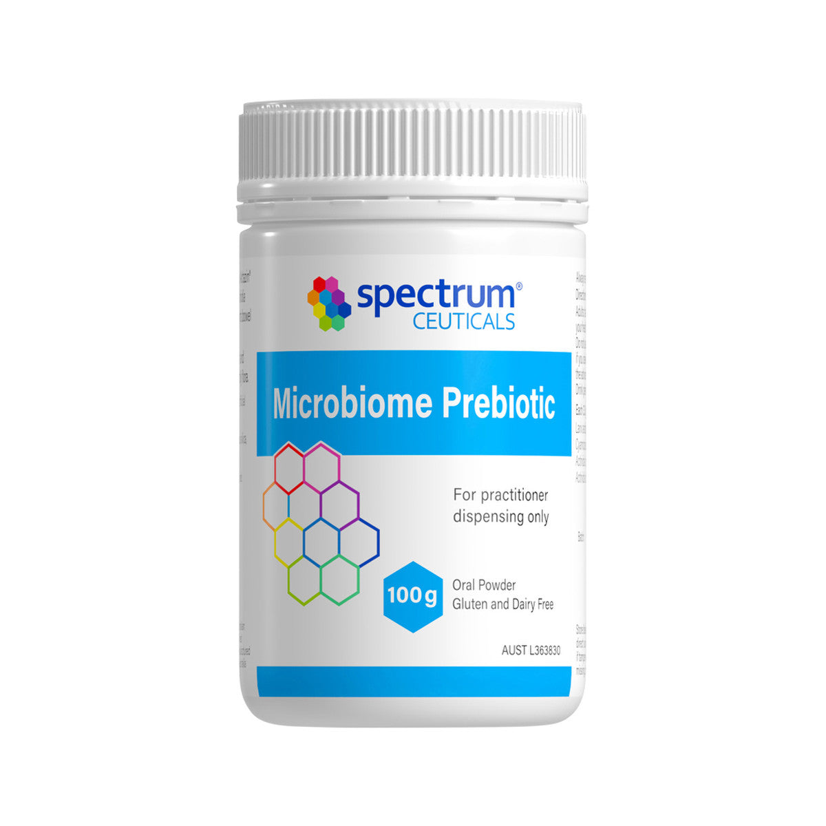 image of Spectrumceuticals Microbiome Prebiotic Oral Powder 100g on white background