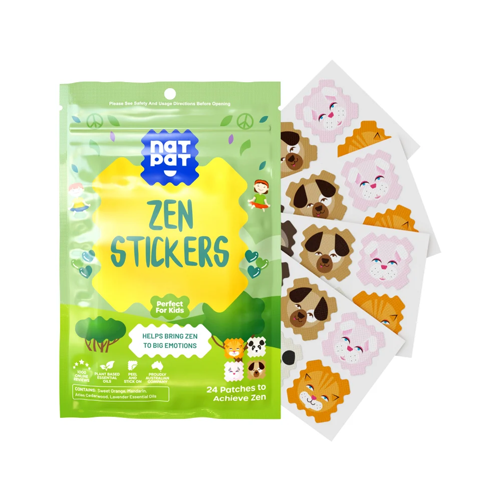 image of NATPAT Organic Zen Stickers (Mood Calming) x 24 Pack on white background