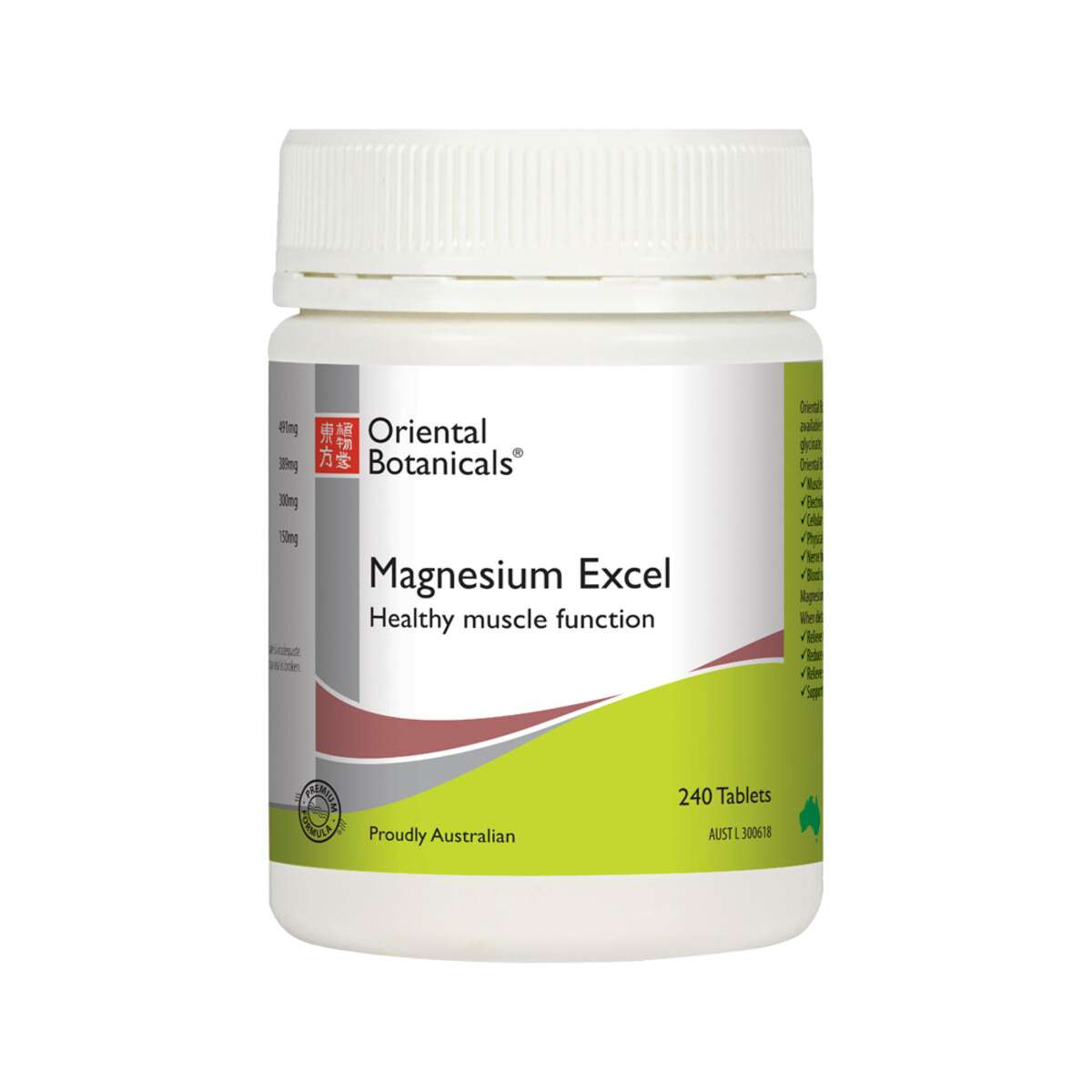 image of Oriental Botanicals Magnesium Excel 240t on white background