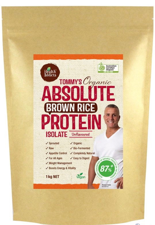 image of Health Addicts Tommy's Absolute Brown Rice Protein 1Kg on white background 