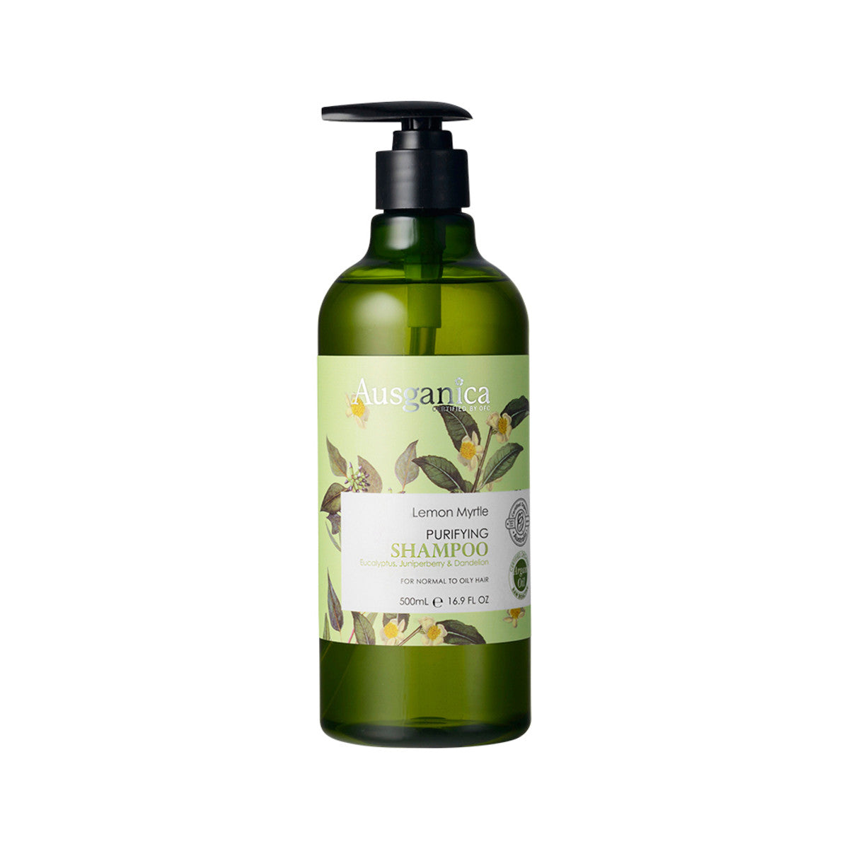 image of Ausganica Lemon Myrtle Purifying Shampoo 500ml on white background