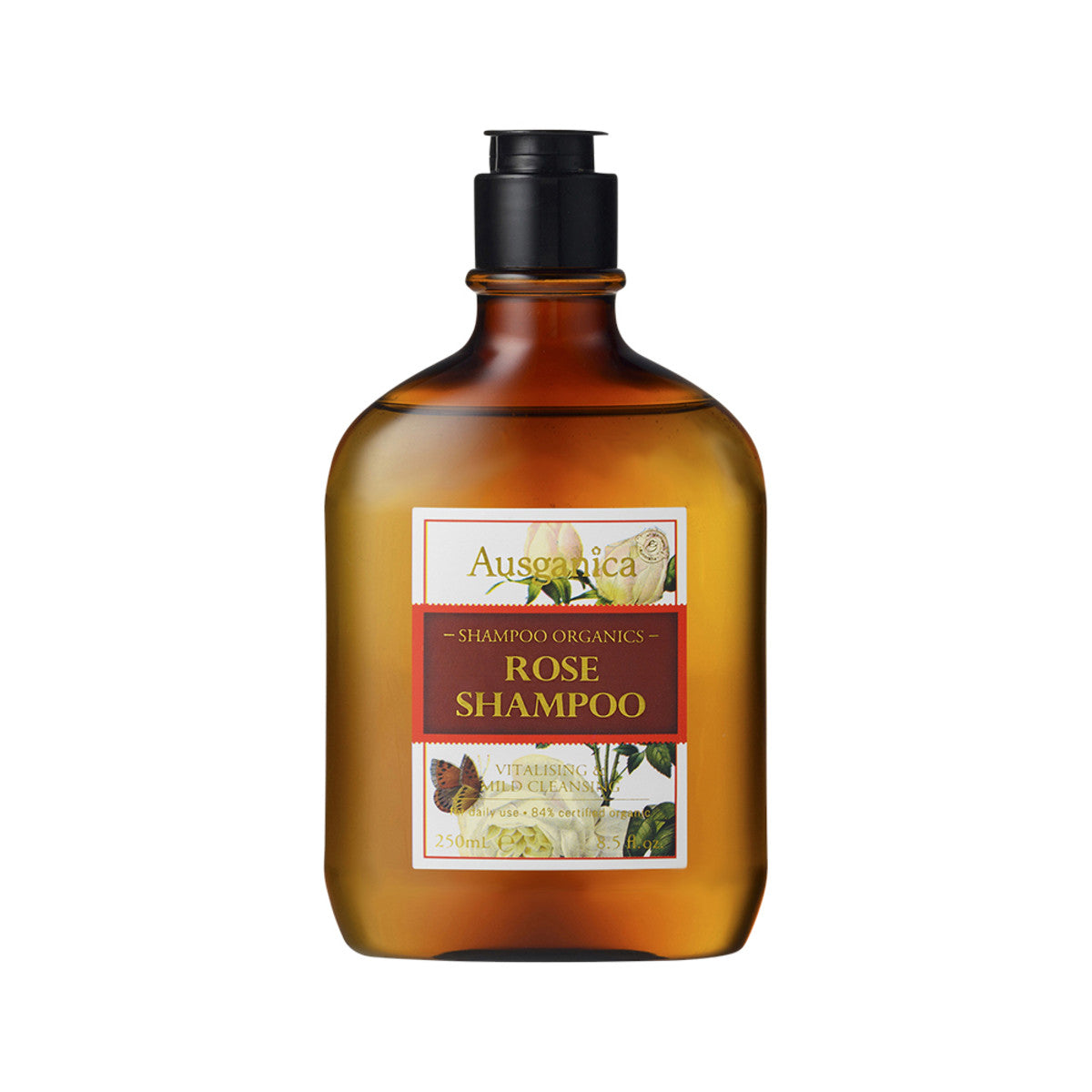 image of Ausganica (Organic) Rose Shampoo 250ml on white background 