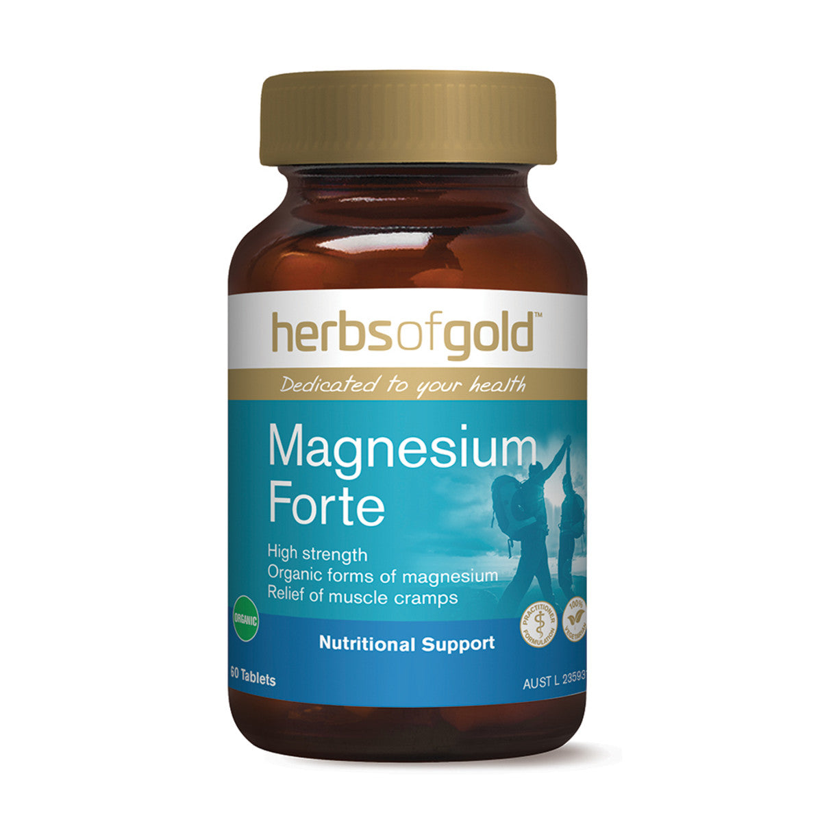 image of Herbs of Gold Magnesium Forte  60t on white background 