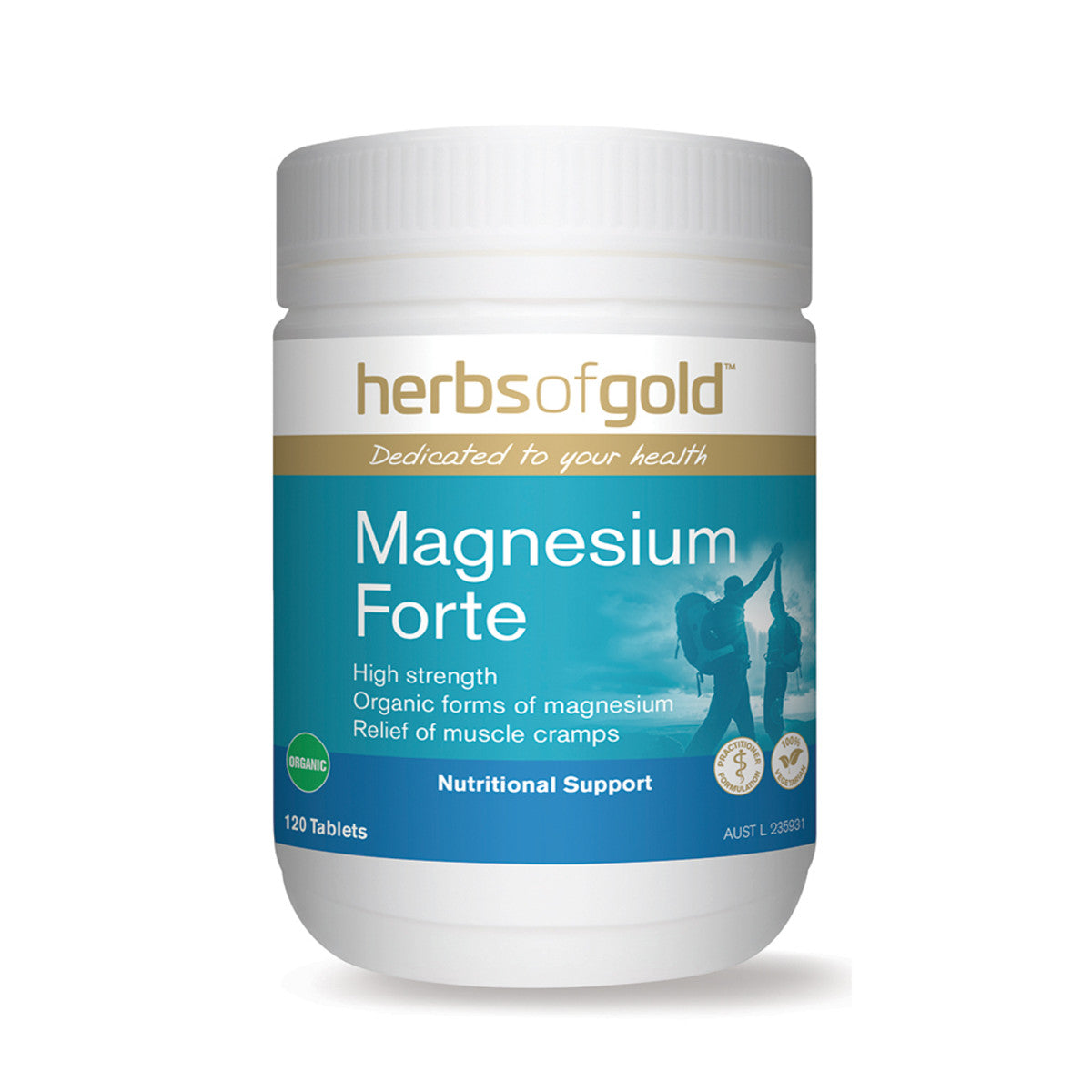 image of Herbs of Gold Magnesium Forte  120t on white background 