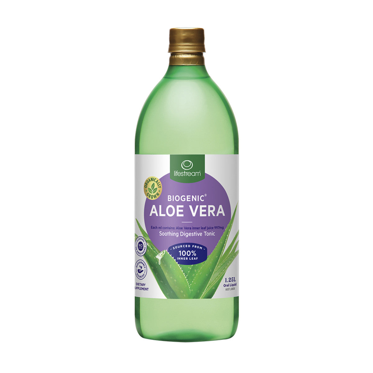 image of LifeStream Biogenic Aloe Vera Juice 1.25L on white background 