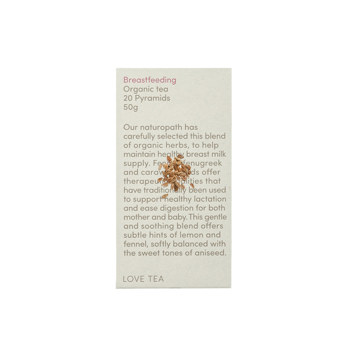 image of Love Tea Organic Breastfeeding Tea x 20 Pyramids on white background 