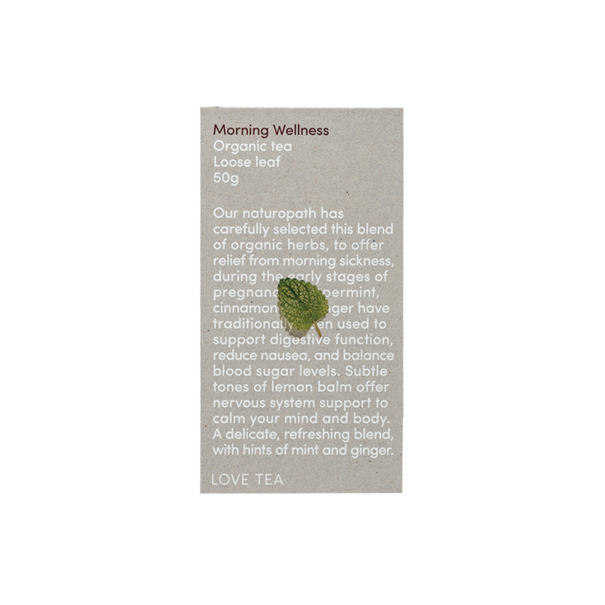 image of Love Tea Organic Morning Wellness Tea Loose Leaf 50g on white background 