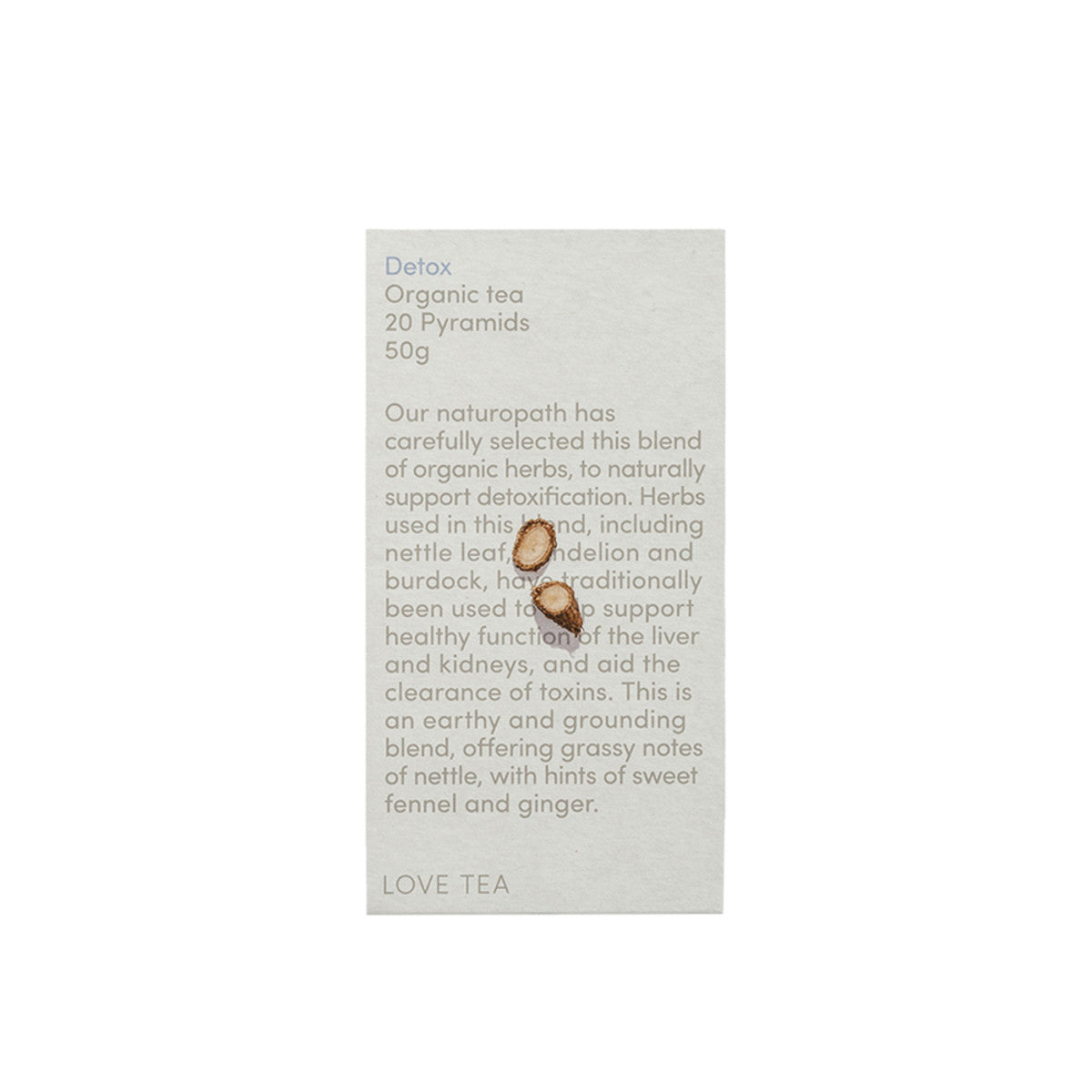 image of Love Tea Organic Detox Tea x 20 Pyramids on white background 