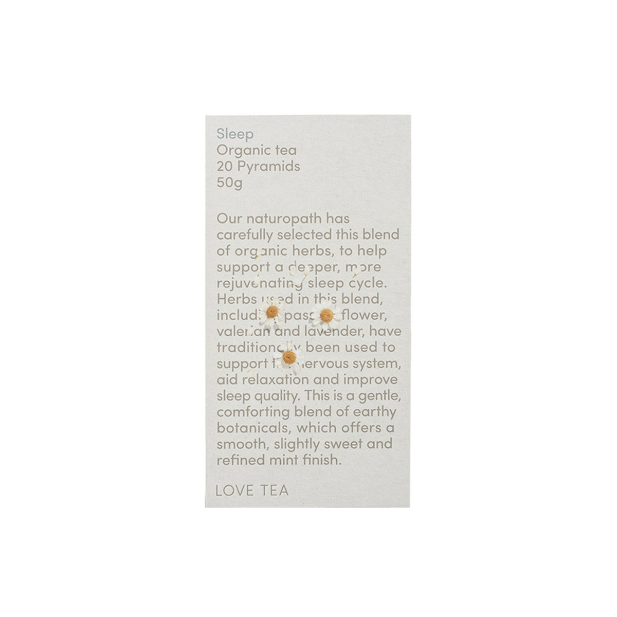 image of Love Tea Organic Sleep Tea x 20 Pyramids on white background 