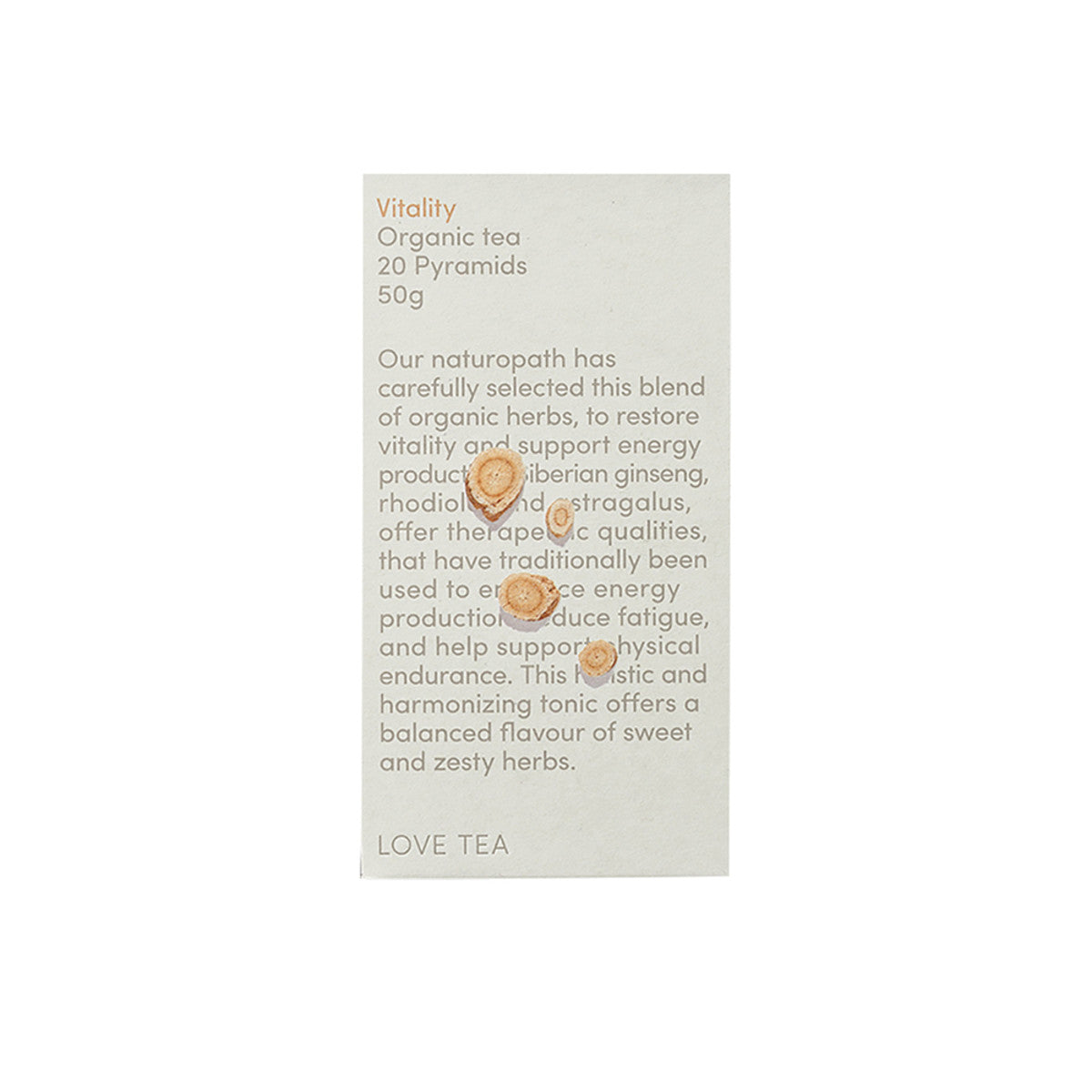 image of Love Tea Organic Vitality Tea x 20 Pyramids on white background 