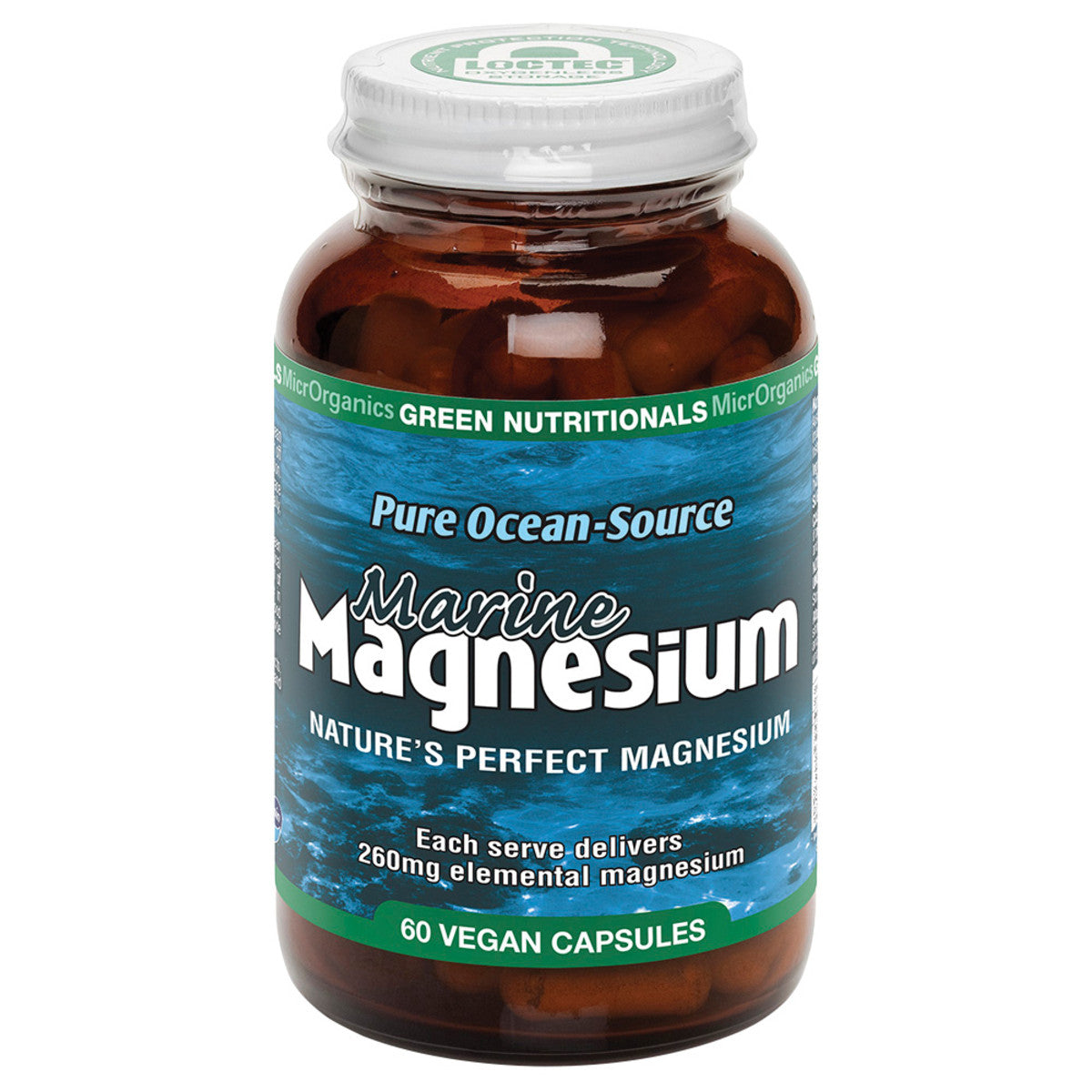 image of MicrOrganics Green Nutritionals Pure Ocean-Source Marine Magnesium 60vc on white background