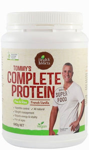 image of Health Addicts Tommy's Complete Protein French Vanilla 640g on white background 
