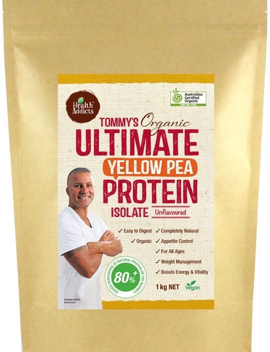 image of Health Addicts Tommy's Ultimate Yellow Pea Protein Isolate 1Kg on white background 