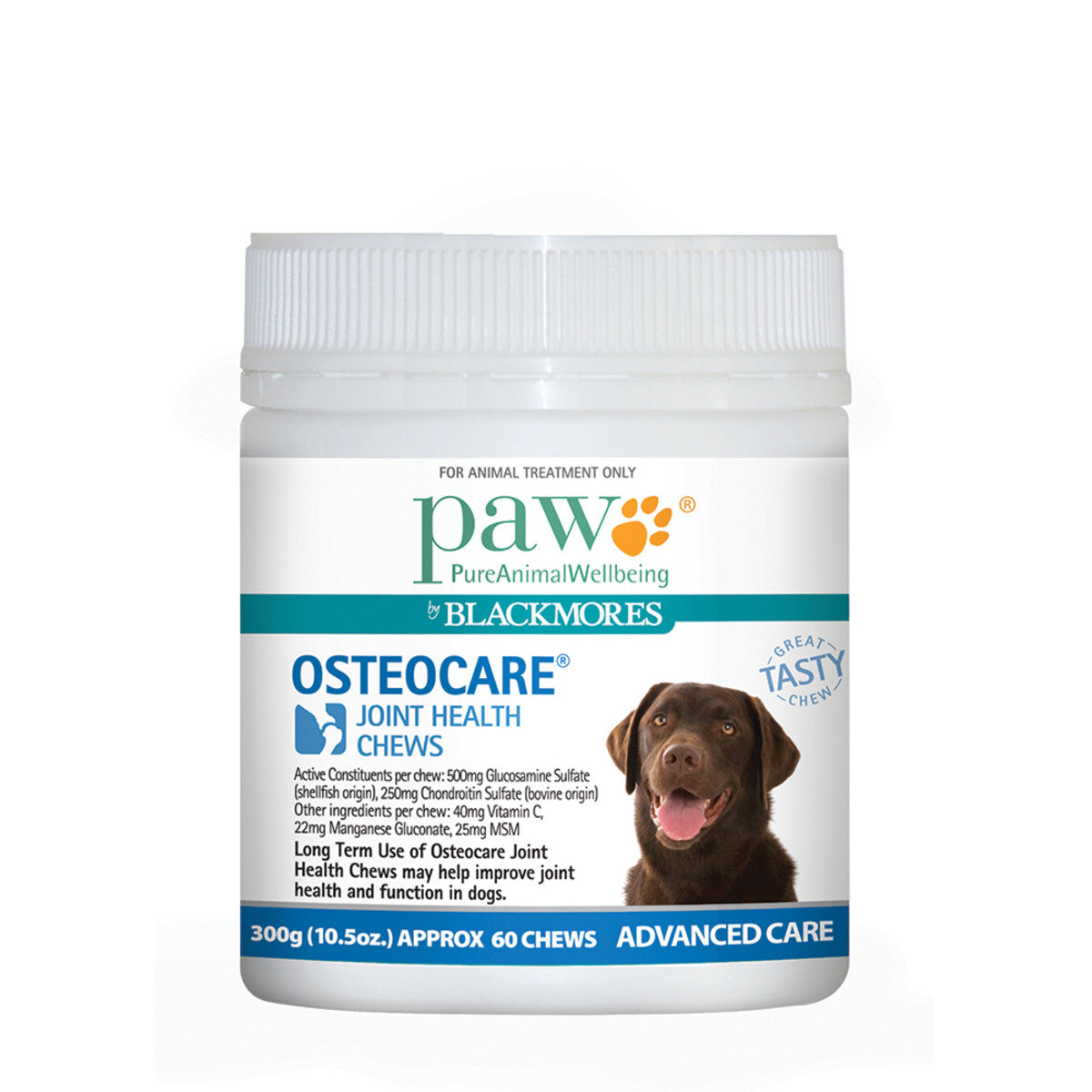 image of PAW By Blackmores OsteoCare Joint Health Chews 300g on white background