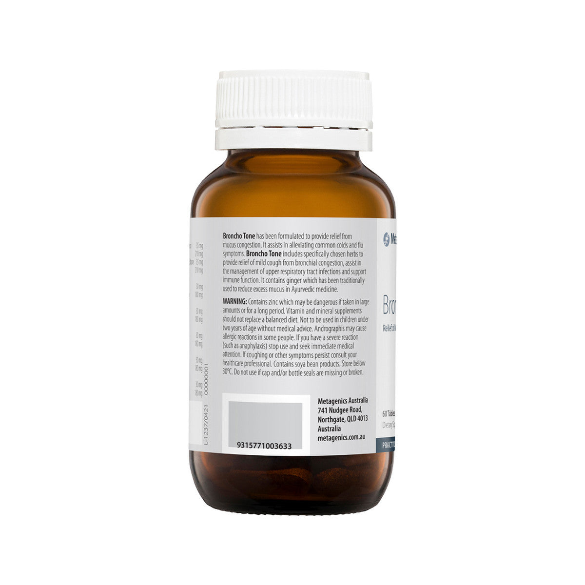 image of Metagenics Broncho Tone 60t on white background