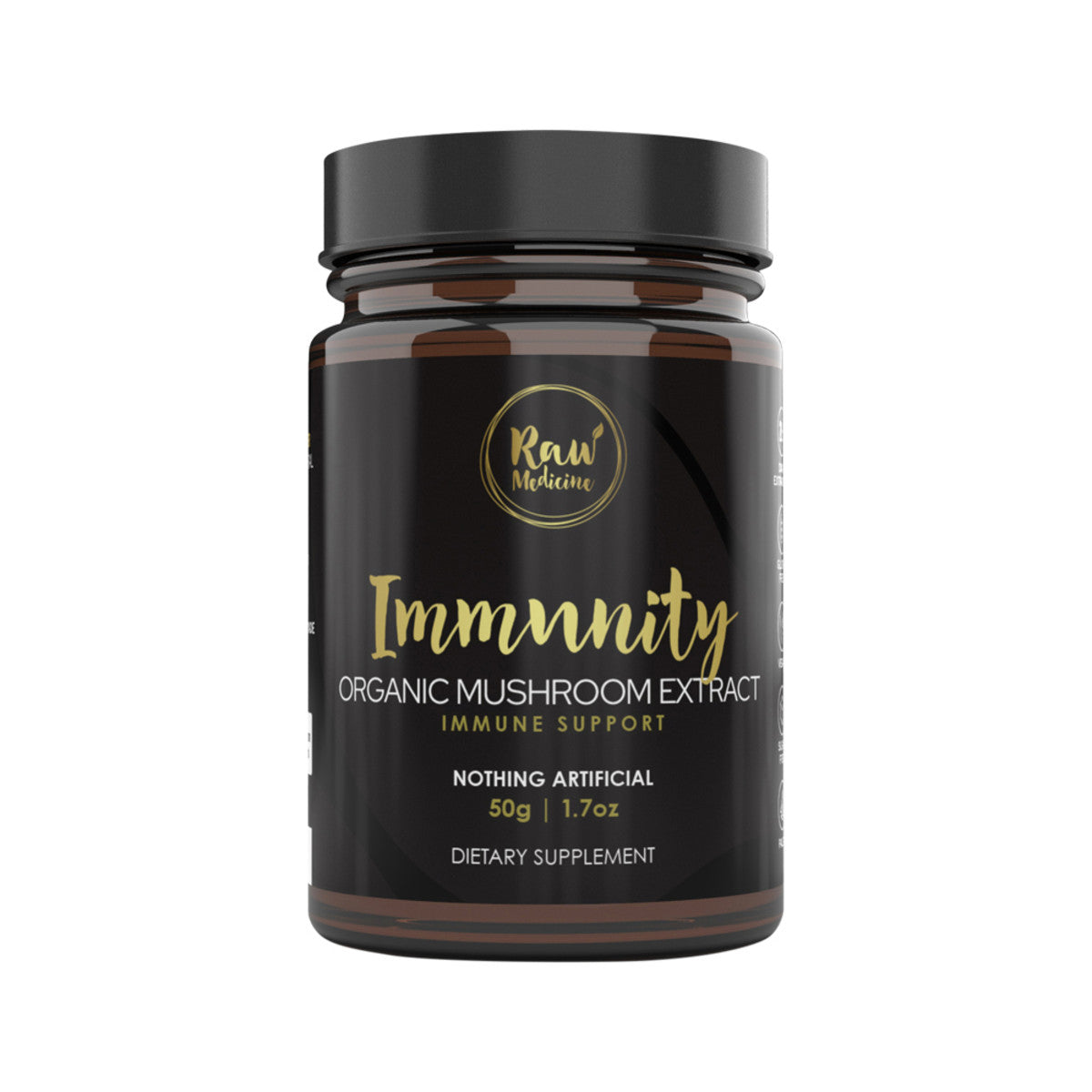 image of Raw Medicine Organic Mushroom Extract Immunity 50g on white background